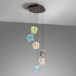 Pendule, Lustre suspendate - Lustra cu 5 pendule LED design decorativ Ingrid 5L color