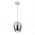 Pendul LED modern design decorativ Suspiro D-18cm crom/fumuriu