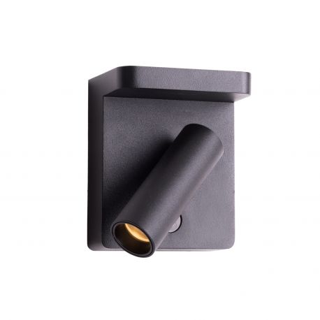 Aplice, corpuri de iluminat pentru pereti - Aplica cu reader LED pentru dormitor Lofer negru