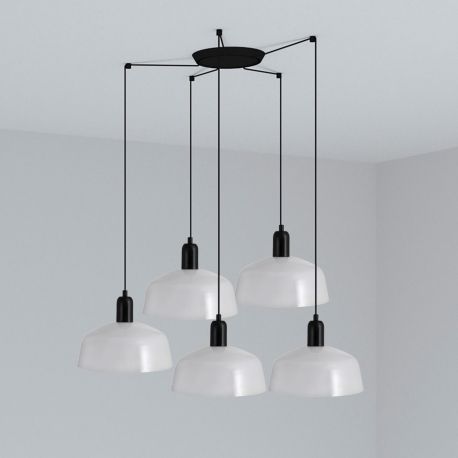 Pendule, Lustre suspendate - Lustra suspendata design modern TATAWIN M 5L, alb