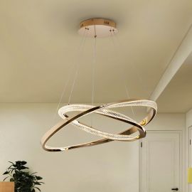 Candelabre, Lustre - Lustra LED suspendata design circular Orbitas aurie
