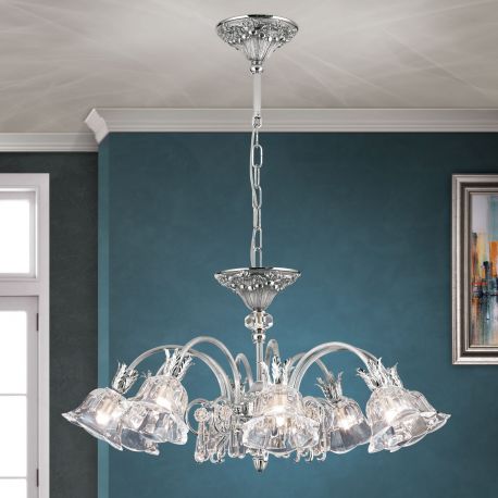 Lustre Cristal Scholer - Candelabru cristal design lux LA BOHEME D-72cm 8L antique silver
