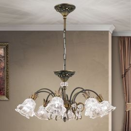 Lustre Cristal Scholer - Candelabru cristal design lux LA BOHEME D-72cm 8L old patina