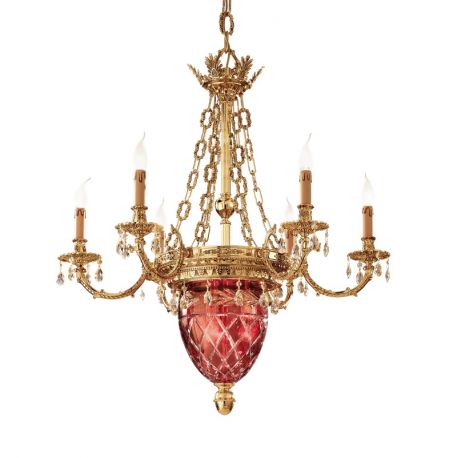 Candelabre, Lustre - Candelabru LUX realizat manual cu cristale Scholer Edgard, 90cm
