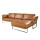 Coltare - Coltar LUX design italian cu sezlong dreapta Cowhide camel