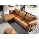 Coltare - Coltar LUX design italian cu sezlong stanga Cowhide camel