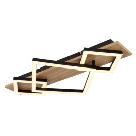 Plafoniere - Plafoniera LED design slim BEATRIX I negru/lemn