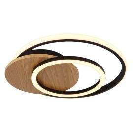 Plafoniere - Plafoniera LED design circular JULIO negru/lemn