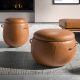 Banchete-Tabureti - Taburete cu spatiu de depozitare LUX design italian Cowhide camel