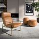 Scaune - Scaun cu brate LUX design italian Cowhide camel