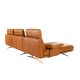 Coltare - Coltar LUX design italian cu sezlong stanga Cowhide maro teracota