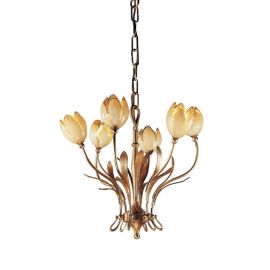 Candelabru 6 brate LUX realizat manual Tulipani
