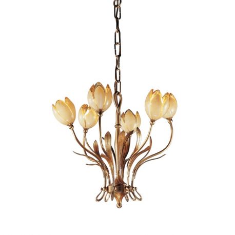 Candelabre, Lustre - Candelabru 6 brate LUX realizat manual Tulipani