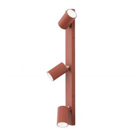 Plafoniere cu spoturi, Spoturi aplicate - Aplica cu 3 spoturi directionabile stil minimalist PENN, rosu coral