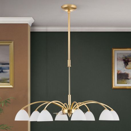 Candelabre, Lustre - Candelabru 8 brate elegant design modern OPALDESIGN, auriu mat