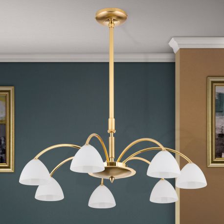 Candelabre, Lustre - Candelabru 7 brate elegant design modern OPALDESIGN, auriu mat