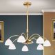 Candelabre, Lustre - Candelabru 7 brate elegant design modern OPALDESIGN, auriu mat