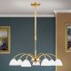 Candelabre, Lustre - Candelabru 7 brate elegant design modern OPALDESIGN, auriu mat