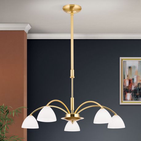 Candelabre, Lustre - Candelabru 5 brate elegant design modern OPALDESIGN, auriu mat