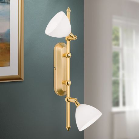 Plafoniere - Aplica de perete sau tavan design modern OPALDESIGN 2L, auriu mat