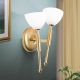 Aplice, corpuri de iluminat pentru pereti - Aplica de perete design modern OPALDESIGN 2L stanga, auriu mat
