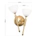 Aplice, corpuri de iluminat pentru pereti - Aplica de perete design modern OPALDESIGN 2L dreapta, auriu mat