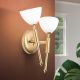 Aplice, corpuri de iluminat pentru pereti - Aplica de perete design modern OPALDESIGN 2L dreapta, auriu mat