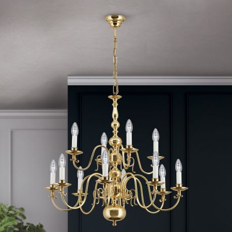 Candelabre, Lustre - Candelabru 12 brate design clasic FLAMISCH, alama lucioasa