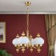Candelabre, Lustre - Lustra suspendata eleganta stil clasic Nostalgie 4L alama lucios/opal