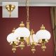 Candelabre, Lustre - Lustra suspendata eleganta stil clasic Nostalgie 4L alama lucios/opal