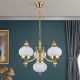 Candelabre, Lustre - Lustra suspendata eleganta stil clasic Nostalgie 4L alama lucios/opal