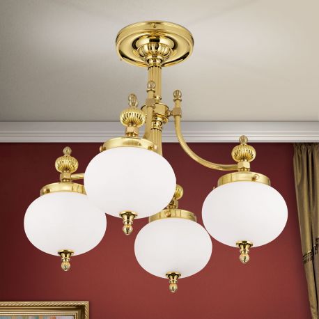 Lustre aplicate - Lustra aplicata eleganta stil clasic Nostalgie 4L alama lucios/opal