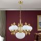Candelabre, Lustre - Lustra suspendata eleganta stil clasic Nostalgie 6L alama lucios/opal