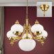 Candelabre, Lustre - Lustra suspendata eleganta stil clasic Nostalgie 6L alama lucios/opal