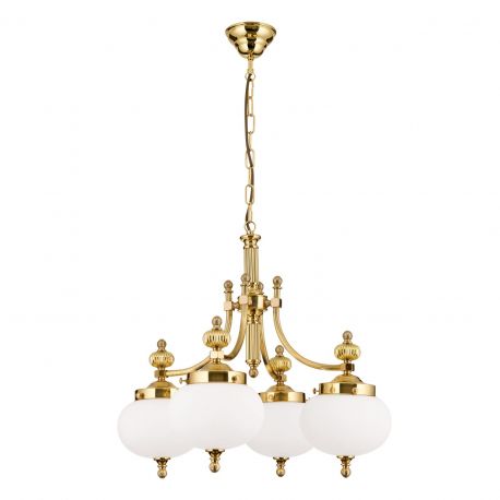 Candelabre, Lustre - Lustra suspendata eleganta stil clasic Nostalgie 4L alama lucios/opal