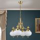 Candelabre, Lustre - Lustra suspendata eleganta stil clasic Nostalgie 4L alama lucios/opal