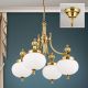 Candelabre, Lustre - Lustra suspendata eleganta stil clasic Nostalgie 4L alama lucios/opal