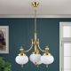 Candelabre, Lustre - Lustra suspendata eleganta stil clasic Nostalgie 4L alama lucios/opal