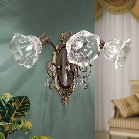 Aplice, corpuri de iluminat pentru pereti - Aplica de perete design clasic LA BOHEME 3L, patina veche