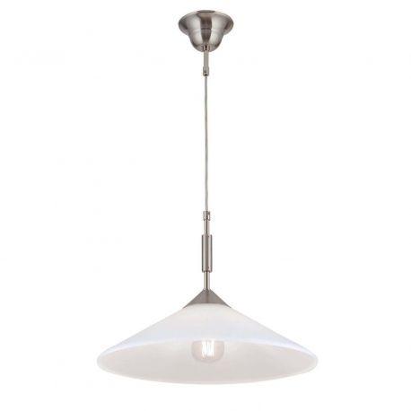 Iluminat interior - Lustra, Pendul realizat manual ARTDESIGN 40cm, crom satinat/ alb opac