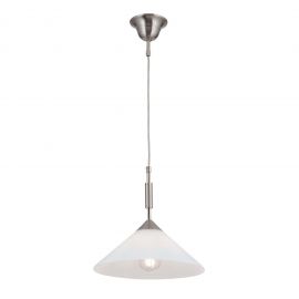 Iluminat interior - Lustra, Pendul realizat manual ARTDESIGN 30cm, crom satinat/ alb opac