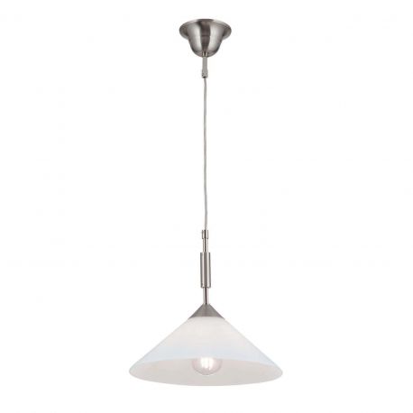 Iluminat interior - Lustra, Pendul realizat manual ARTDESIGN 30cm, crom satinat/ alb opac