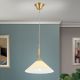 Iluminat interior - Lustra, Pendul realizat manual ARTDESIGN 30cm, alama mat/ champagne