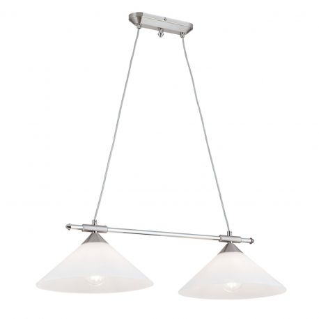 Iluminat interior - Lustra, Pendul realizat manual ARTDESIGN 2L, crom satinat/ alb opac
