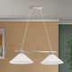 Iluminat interior - Lustra, Pendul realizat manual ARTDESIGN 2L, crom satinat/ alb opac