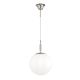 Iluminat interior - Lustra, Pendul realizat manual ARTDESIGN 25cm, crom satinat/ alb opac