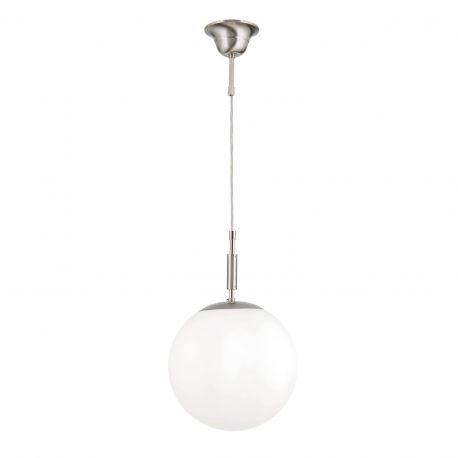 Iluminat interior - Lustra, Pendul realizat manual ARTDESIGN 25cm, crom satinat/ alb opac