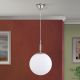Iluminat interior - Lustra, Pendul realizat manual ARTDESIGN 25cm, crom satinat/ alb opac