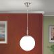 Iluminat interior - Lustra, Pendul realizat manual ARTDESIGN 25cm, crom satinat/ alb opac