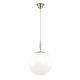 Iluminat interior - Lustra, Pendul realizat manual ARTDESIGN 30cm, crom satinat/ alb opac